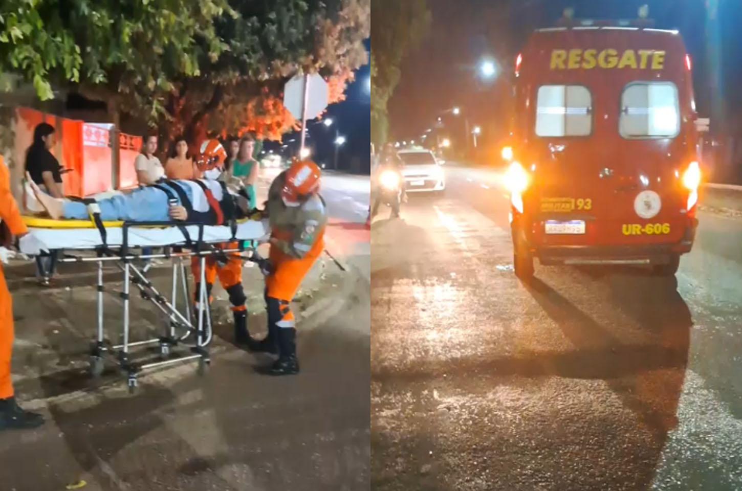 Moto fica destruida após mulher ser atingida por carro no centro de Juara. Veja a imagens
