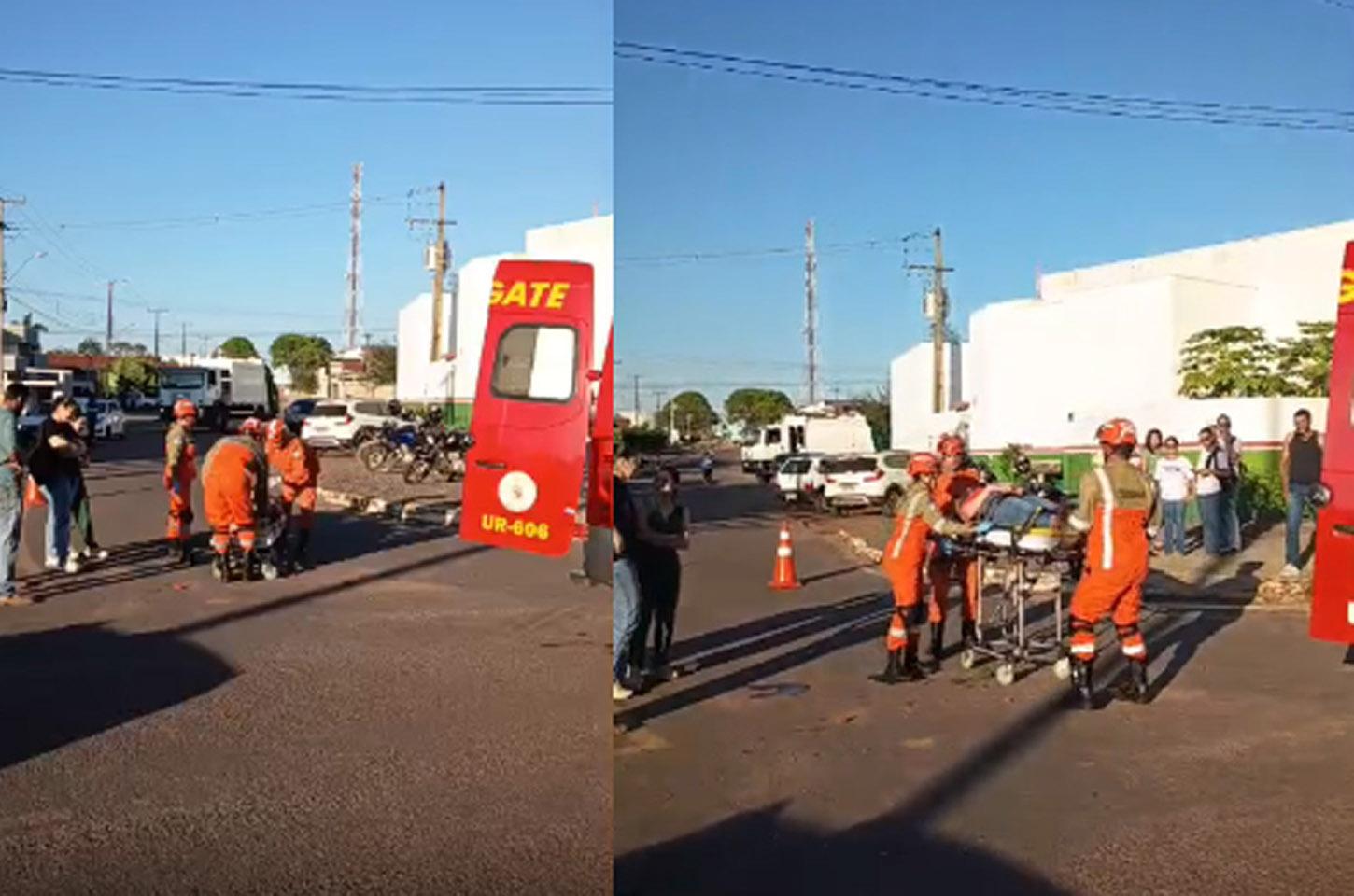 Sexa-feira em Juara começa com acidente de trânsito e vítima lesionada no centro da cidade