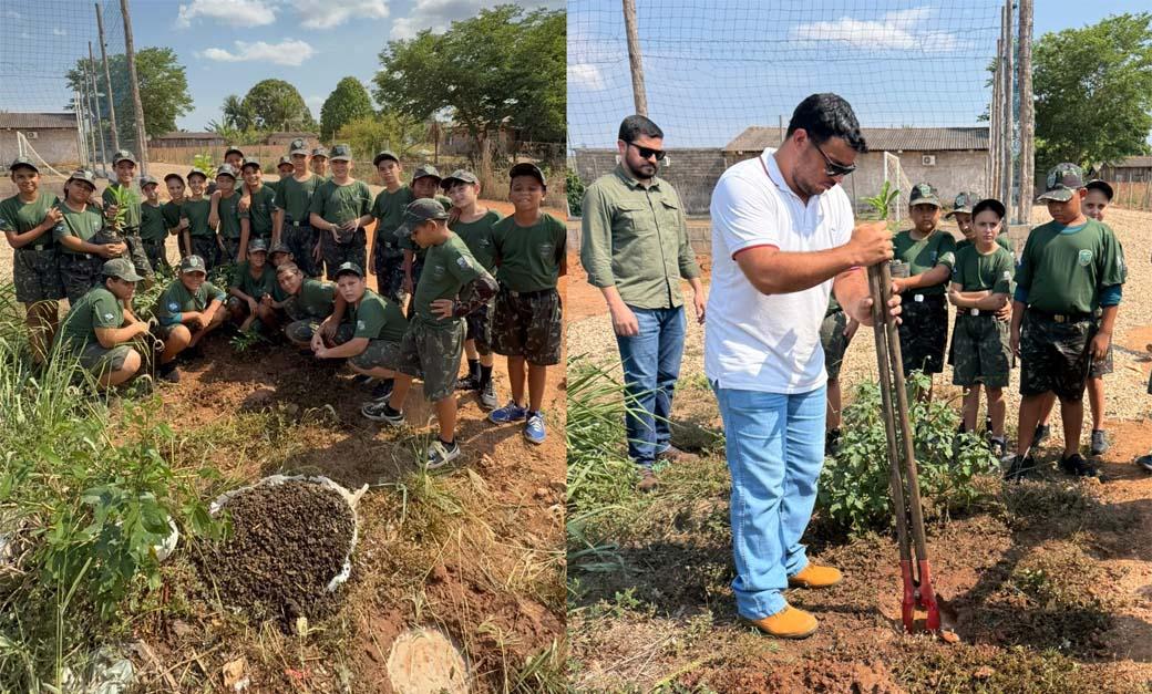 Instrutores do Projeto PM Ambiental Mirim em Juara promoveu ação especial de educação ambiental com os alunos