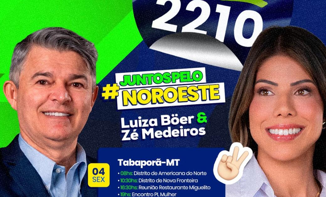 Luiza Böer e José Medeiros cumprem agenda de campanha em Juína e Tabaporã no Vale do Arinos