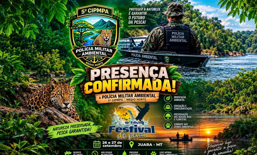 Polícia Militar Ambiental estará presente no 10º Festival de Pesca de Juara neste fim de semana