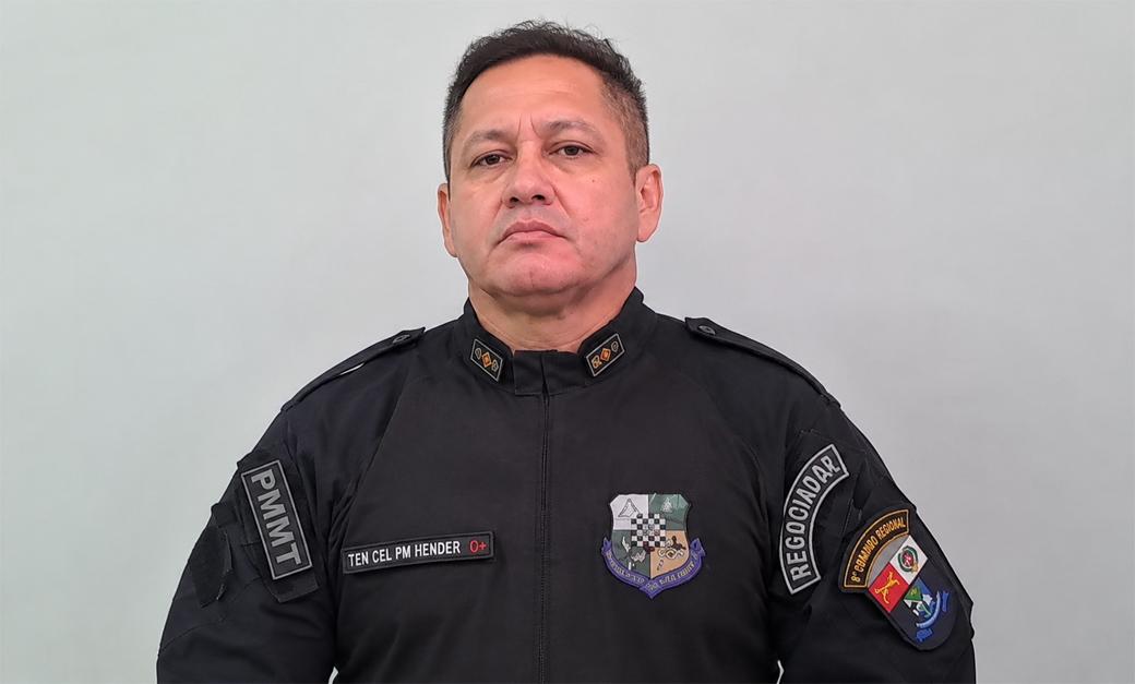 Em entrevista coletiva Tenente-coronel Hender explica operação após avião ser incendiado em fazenda de Juara