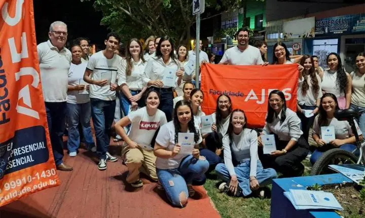 Alunos da Faculdade AJES realizaram Pit-stop em Juara para conscientizar sobre saúde mental
