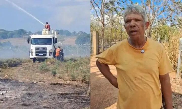 Em Juara, arrendatário se emociona ao tomar grande prejuízo com Incêndio em propriedade rural 